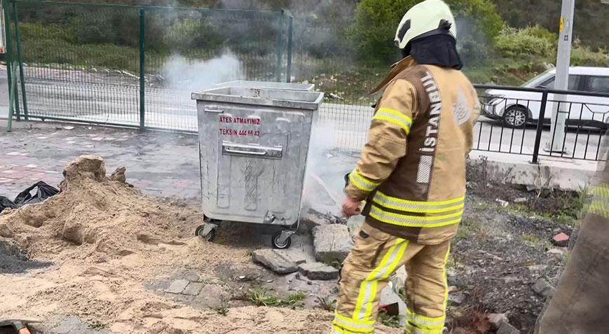Başakşehir’de kimyasal alarm! Çöp konteynerinden zehirli dumanlar yükseldi
