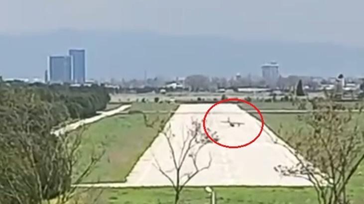 Çift kişilik uçağın pervanesi iniş sırasında piste çarptı! Pilot ve yolcu yaralandı