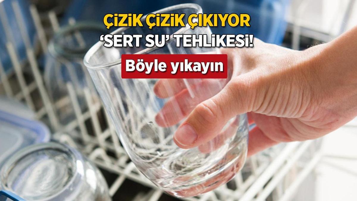 Makineden çıkan çizik bardakların sebebi! Bu türlü yıkayın, sert suyun icabına bakıyor