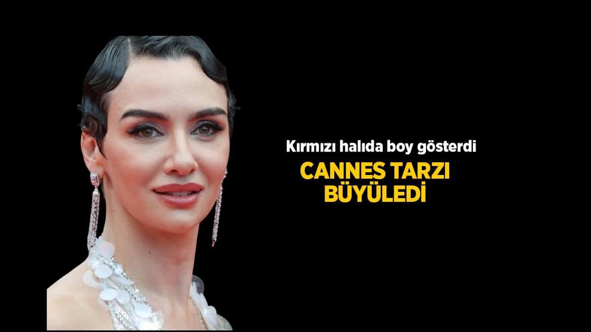 ‘Cannes’ şekli olay oldu! Tekçe Akalay kırmızı halıda büyüledi