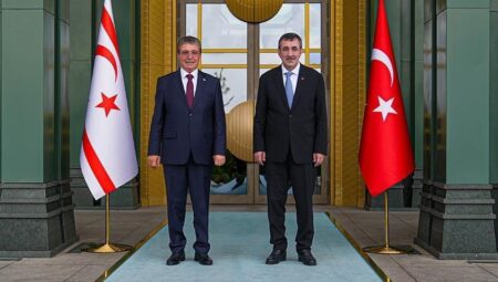 Cumhurbaşkanı Yardımcısı Yılmaz, KKTC Başbakanı ile görüştü