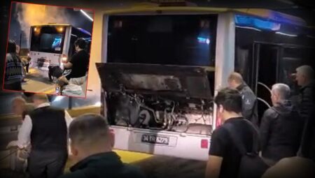Kağıthane’de kaygı dolu anlar! Metrobüste yangın çıktı