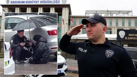 Yaralı öğrenciyi şemsiye ile yağmurdan müdafaaya çalışan polis o anları anlattı