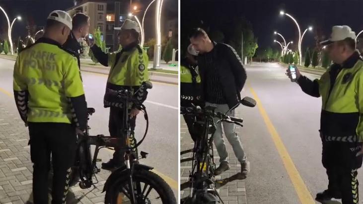 Alkollü bisiklet şoförüne ceza kesildi! Polis: Alkollü halde eşek bile kullanamazsın