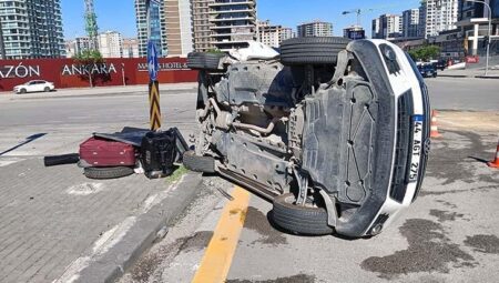 Ankara’da iki araba çarpıştı! 2’si bebek 6 yaralı